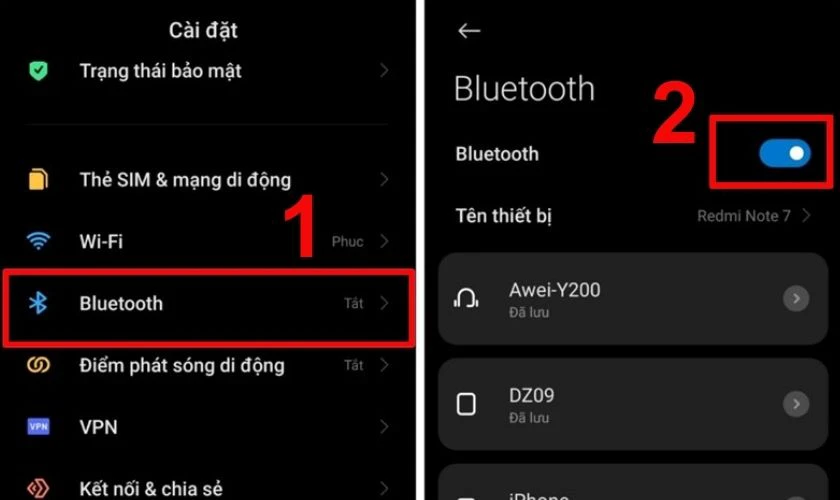 Bật Bluetooth trên điện thoại
