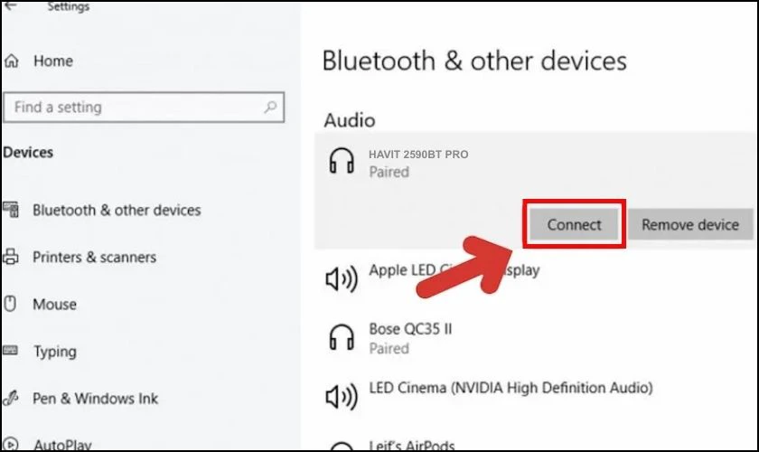 Nhấn chọn Connect để ghép nối