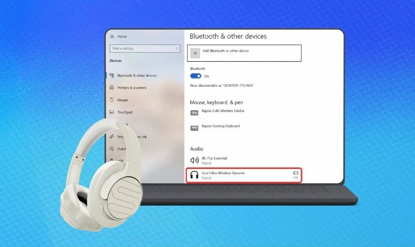 Cách kết nối tai nghe chụp tai Soul Ultra Wireless Dynamic với máy tính