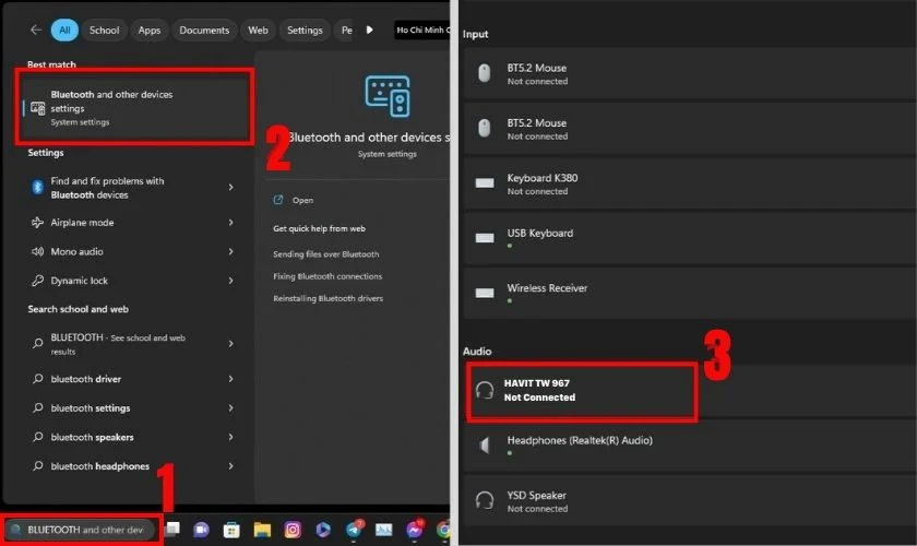 Kết nối tai nghe nhanh chóng