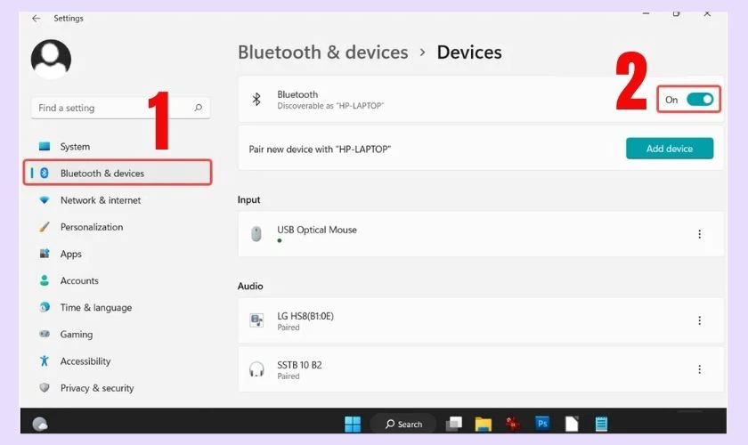 Bật Bluetooth trên máy tính