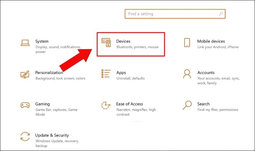Bạn click chuột vào nút Devices