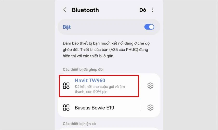 Tìm thiết bị Havit của bạn và bắt đầu sử dụng