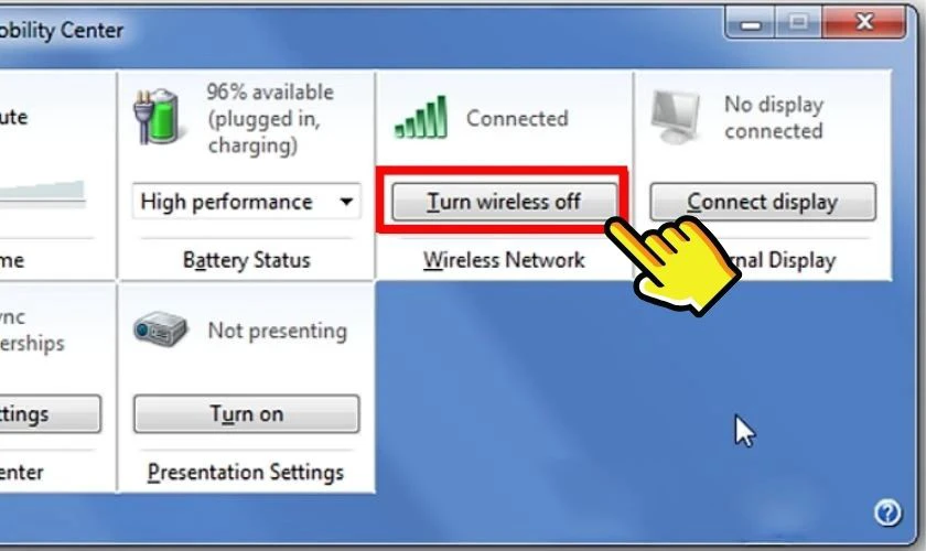 Bạn tìm đến mục Wireless Network