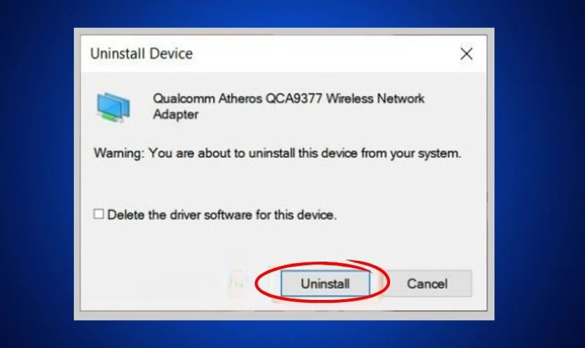 Bảng xác nhận hiện ra, chọn tiếp Uninstall để xác nhận