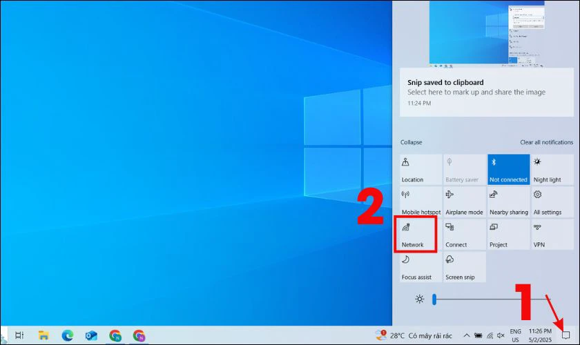 Cách kết nối Wifi cho laptop Dell bằng Action Center