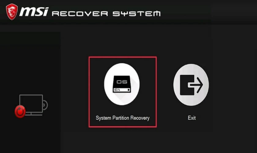 Chọn System Partition Recovery