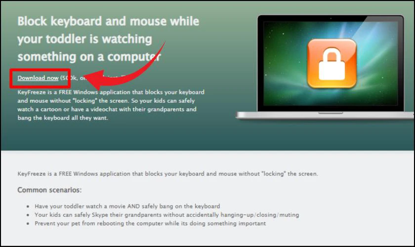 Cách khóa bàn phím laptop DELL bằng KeyFreeze