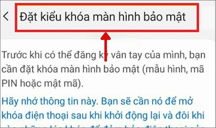 Đặt kiểu khóa ứng dụng