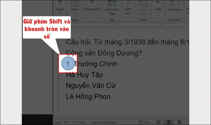 Nhấn giữ Shift đồng thời kéo chuột đến vị trí cần khoanh tròn