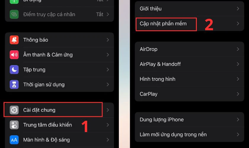 Cập nhật phiên bản iOS phù hợp để khôi phục dung lượng tối đa pin iPhone