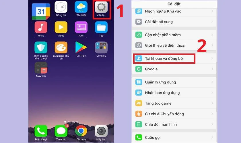Cách khôi phục số điện thoại đã xóa trên OPPO bằng tài khoản Google