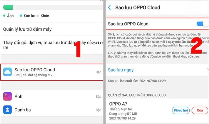 Điều kiện khôi phục tin nhắn SMS trên điện thoại OPPO