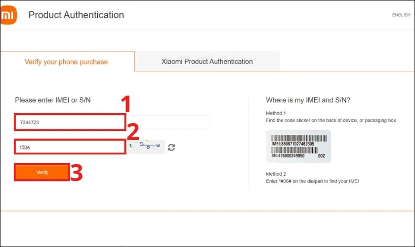 Nhập thông tin và kiểm tra bảo hành