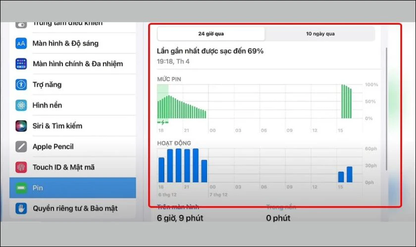Cách 2: Kiểm tra trên hệ thống, pin iPad có bị chai không