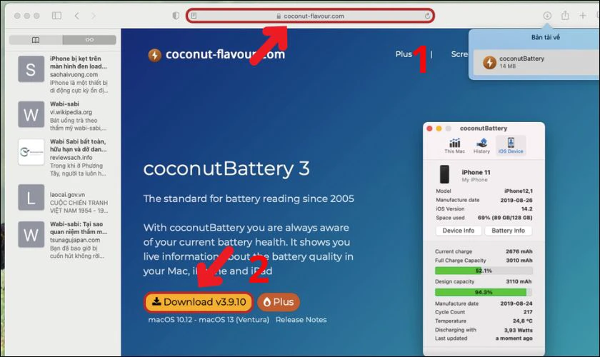 Cách 3: Sử dụng ứng dụng CoconutBattery kiểm tra pin iPad cũ