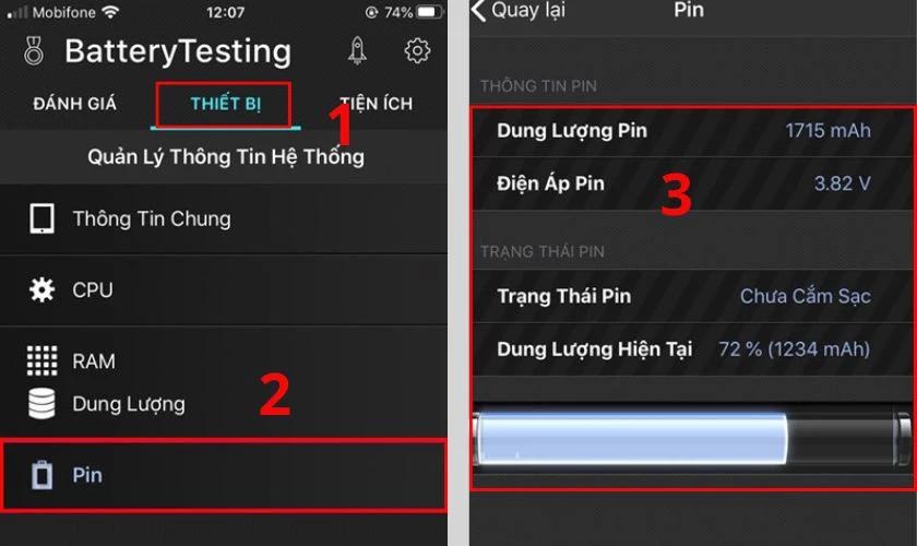Kiểm tra pin iPhone bằng ứng dụng iPhone Battery Testing