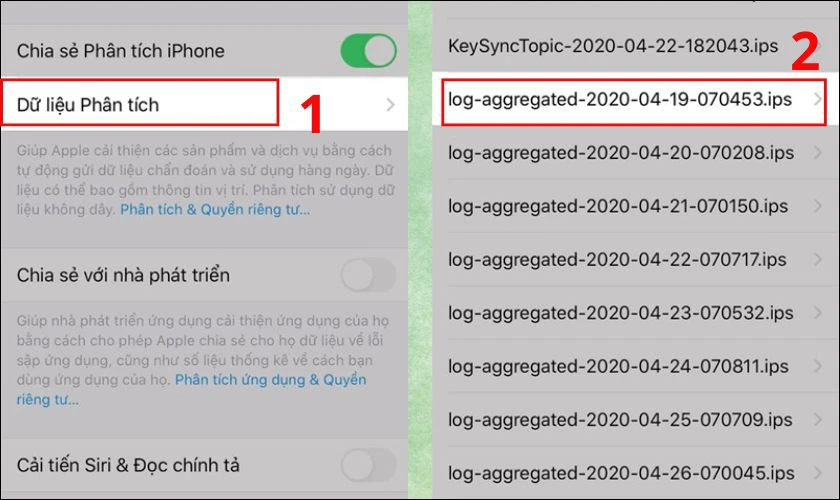 Vào Dữ liệu phân tích và tìm file bắt đầu bằng log-aggregated