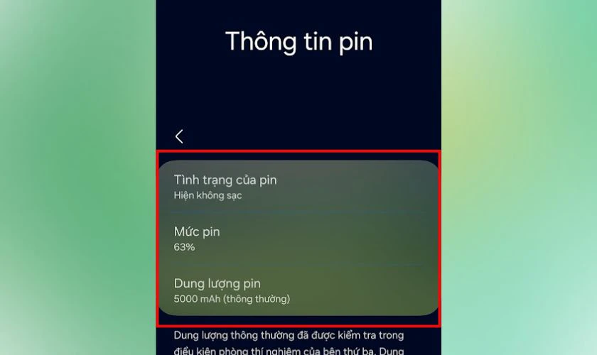 Cách kiểm tra pin Samsung còn tốt không bằng Cài đặt