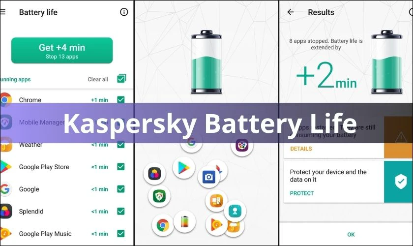 Cách check pin Samsung bằng Kaspersky Battery Life
