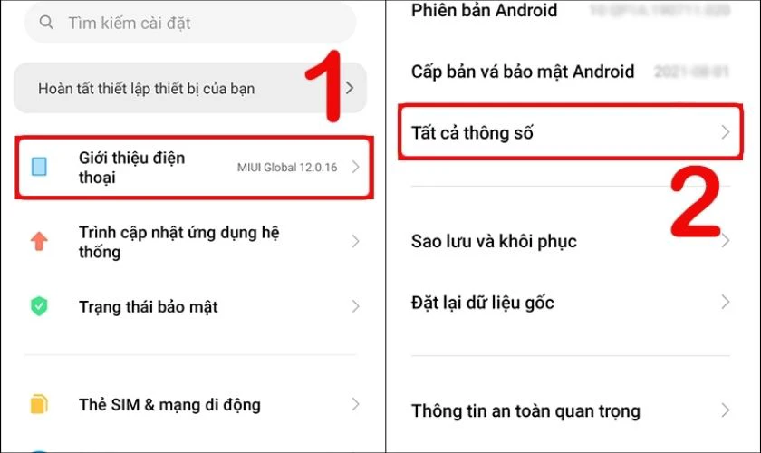 Kiểm tra cấu hình điện thoại Xiaomi