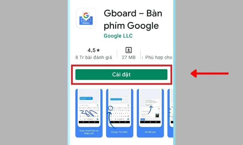 Chọn ứng dụng và nhấn Cài đặt để tài về