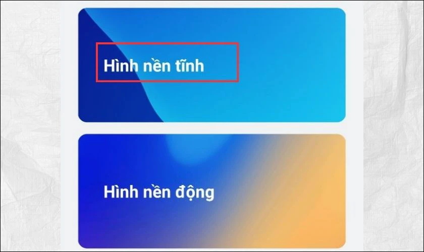 Lúc này, bạn chỉ cần thay thế hình nền động bằng hình tĩnh