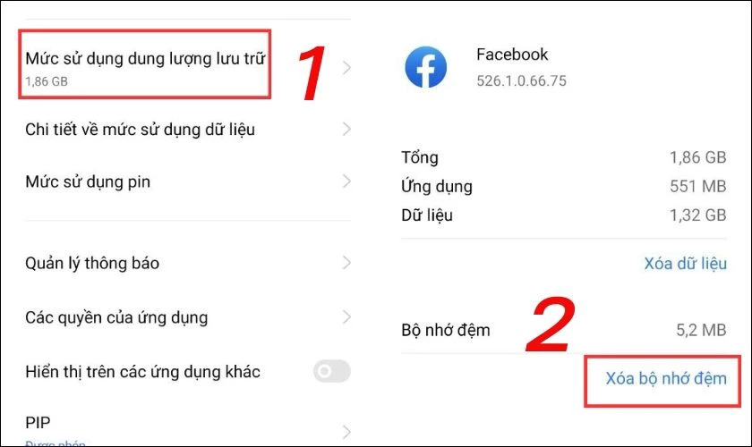 Xóa cache định kỳ trong Cài đặt trên OPPO