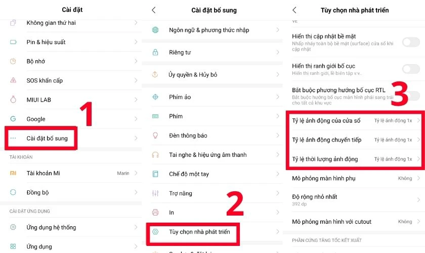 Tùy chọn nhà phát triển