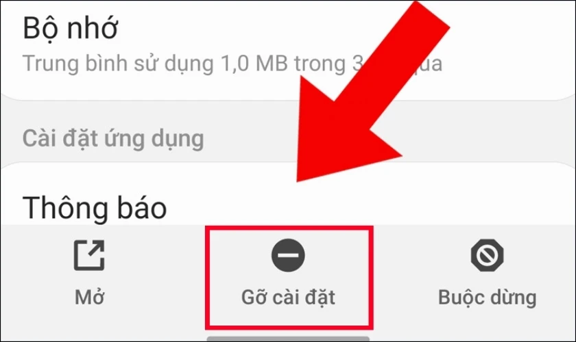 Gỡ cài đặt ứng dụng không sử dụng