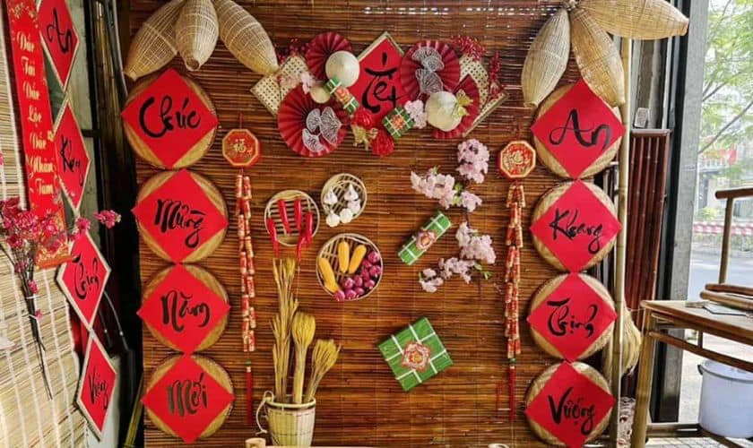 Cách làm mẹt trang trí Tết kích thước lớn