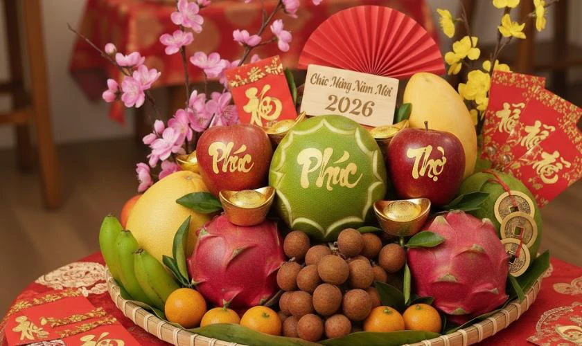 Cách làm mẹt trang trí Tết 2026 với trái cây
