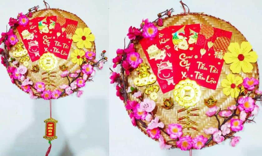 Thiết kế với hoa và bao lì xì