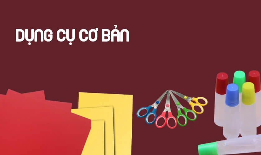 Cách làm mũ Vua Hùng bằng giấy: Chuẩn bị dụng cụ