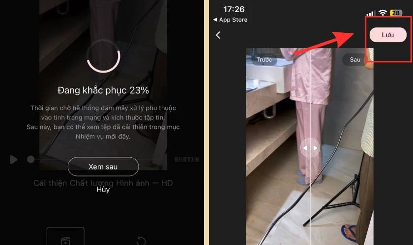 Chọn video muốn sửa và chờ đợi, sau đó Lưu
