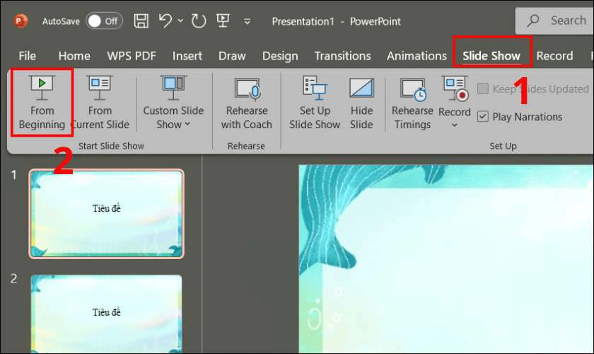 Bước 8: Trình chiếu PowerPoint