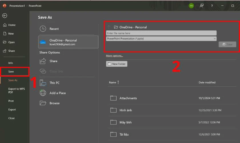 Bước 9: Lưu file PowerPoint