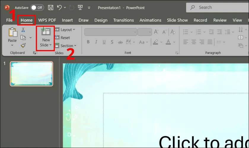 Bước 2: Thêm slide mới