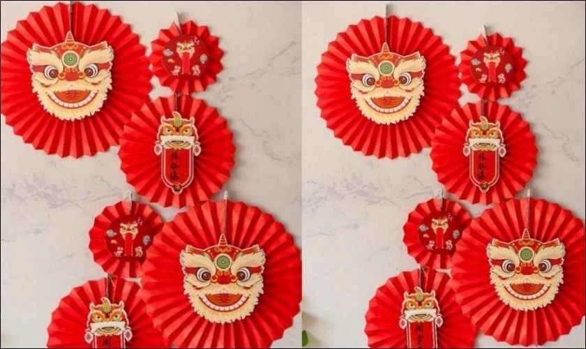 Mẫu quạt giấy trang trí Tết Bính Ngọ đẹp, dễ thương