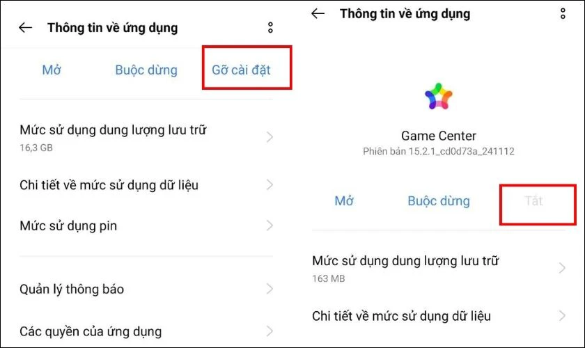 Tắt các ứng dụng mặc định trên thiết bị Android