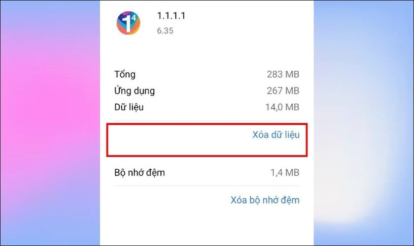 Xoá dữ liệu của tệp