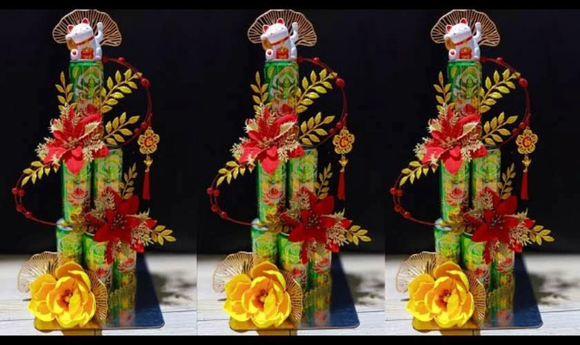 Mẫu cách làm tháp nước ngọt 7up trang trí