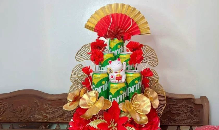 Trang trí lon nước Sprite rực rỡ