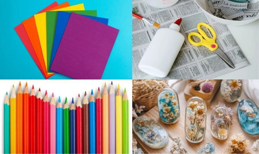 Cách làm thiệp 20/11 bằng giấy A4 đơn giản: Chuẩn bị dụng cụ