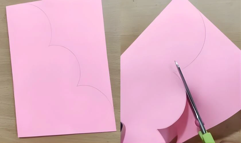 Gấp giấy làm thiệp và cắt theo hình dạng mong muốn