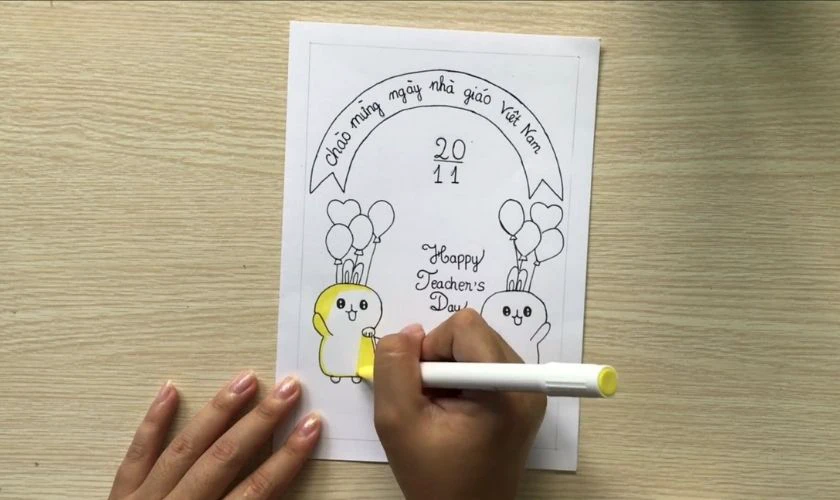 Cách làm thiệp 20/11 bằng giấy A4 đơn giản mà đẹp