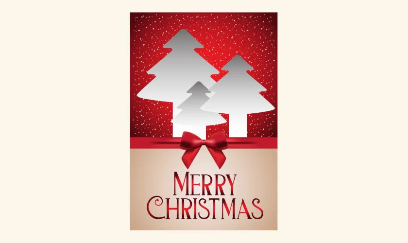 Mẫu làm thiệp giáng sinh bằng giấy A4 đẹp