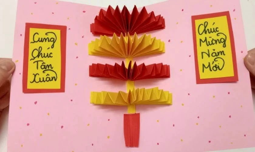 Mẫu Làm Thiệp Tết 3D Đơn Giản Đẹp