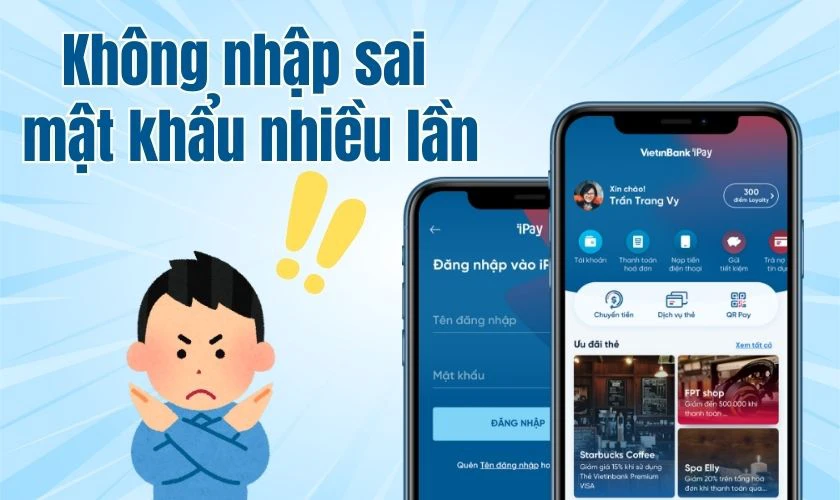 Mẹo hạn chế tình trạng VietinBank iPay bị khóa do nhập sai mật khẩu