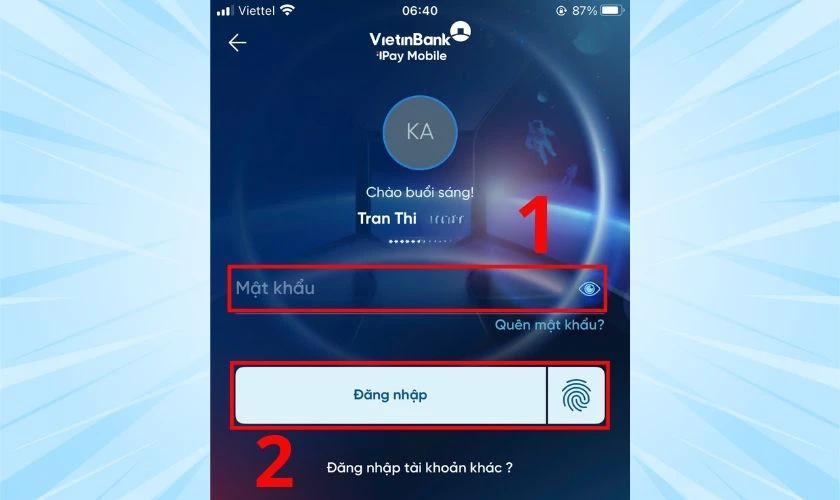 Nhấn “Hoàn tất” để lấy lại mật khẩu VietinBank iPay bị khóa